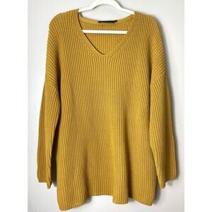JENNI KAYNE SWEATER FISHERMAN ORGANIC COTTON QUIET LUXURY KNIT LONGLINE